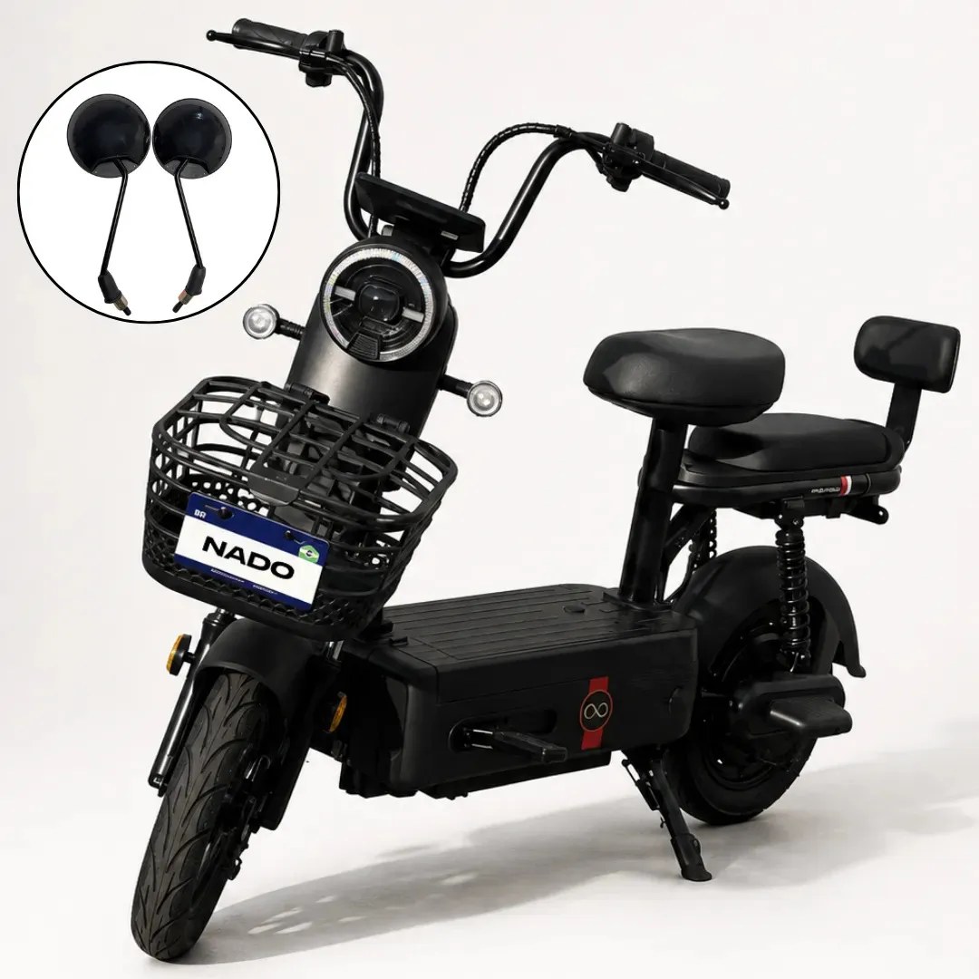 Bicicleta Elétrica Scooter C2 1000w 32km/h Bateria Lítio Removível 48v 24ah 60km Alarme Trava De Rodas Retrovisor Cesto Aro 10 Preto Octus