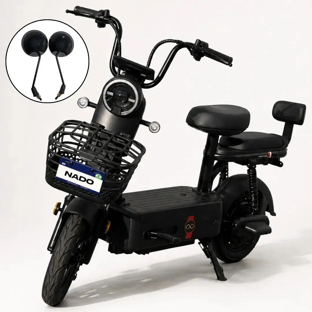 Bicicleta Elétrica Scooter C2 1000w 32km/h Bateria Lítio Removível 48v 24ah 60km Alarme Trava De Rodas Retrovisor Cesto Aro 10 Preto Octus