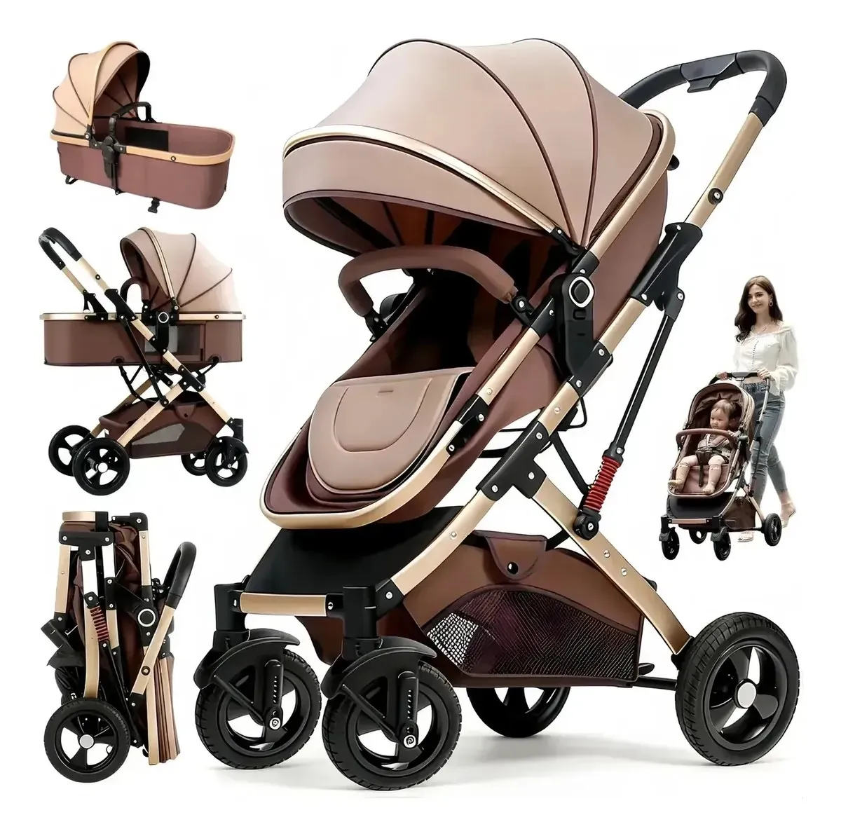 Carrinho De Bebê Passeio Reversivel Chique Conforto 3 Em 1