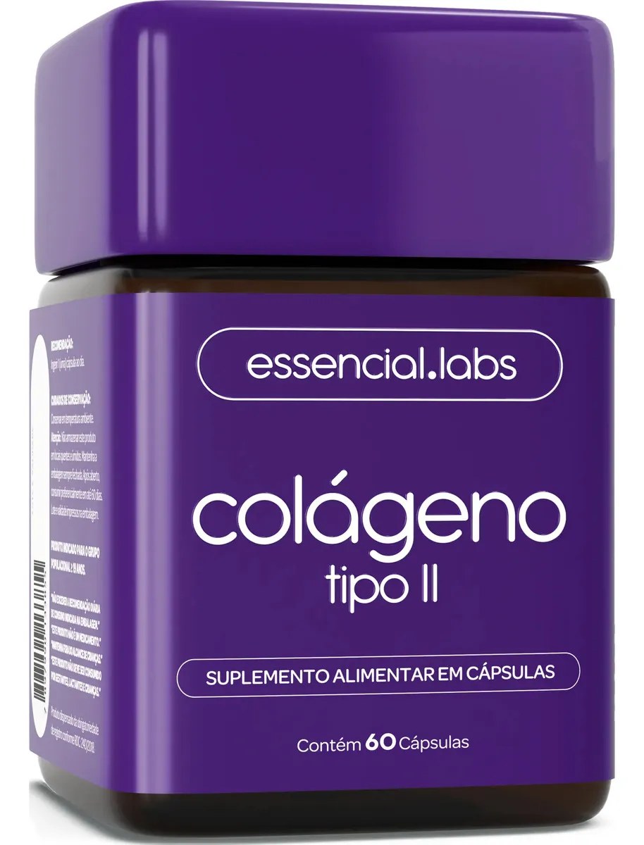 COLÁGENO TIPO 2 com 45mg - Fórmula Exclusiva com Máxima Concentração e Biodisponibilidade - 60 Cápsulas