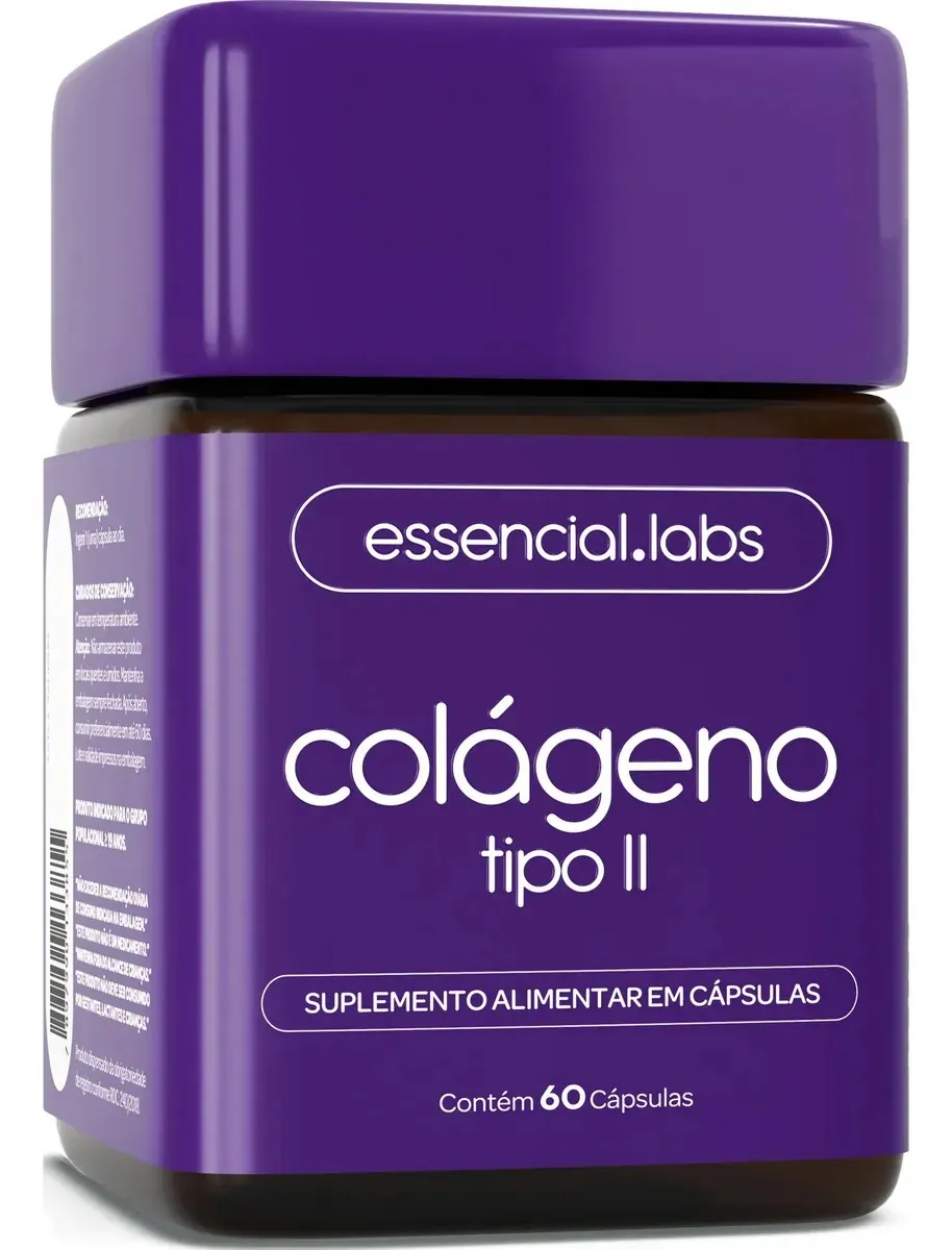 COLÁGENO TIPO 2 com 45mg - Fórmula Exclusiva com Máxima Concentração e Biodisponibilidade - 60 Cápsulas