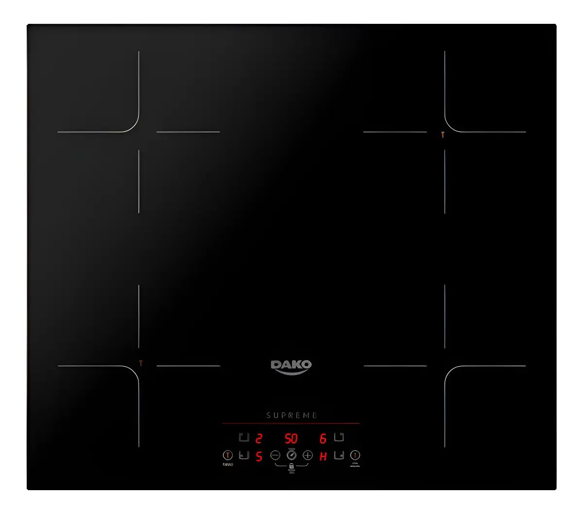 Cooktop Dako Supreme de Indução 4 Bocas Preto para Embutir