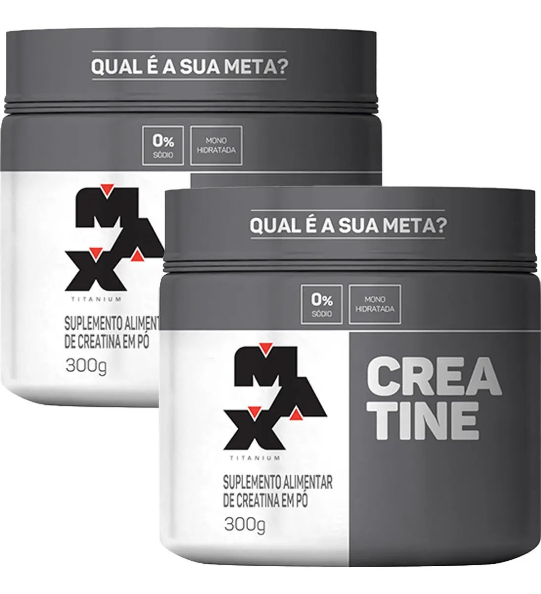 Creatina Max Titanium em pó Sem sabor x 300g 2 un