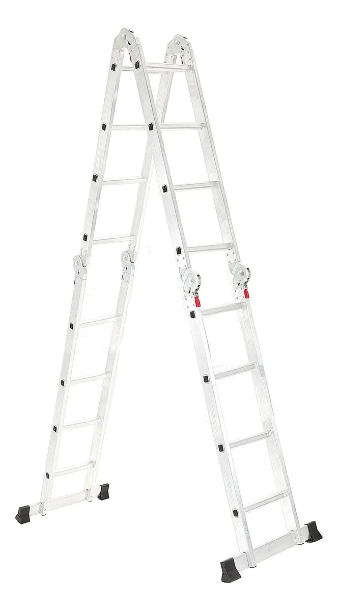 Escada Articulada 16 Degraus 4x4 Garden Life Aluminum Cor Cinza