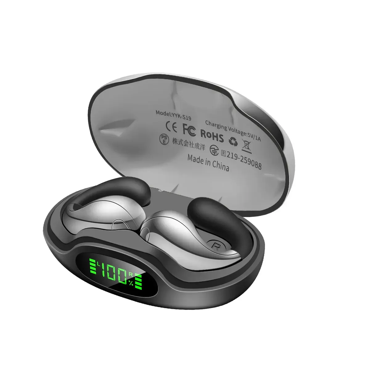 Fone de Ouvido Boytond S19AI Bluetooth com Tradução, Tradutor 144 Idiomas em Tempo Real, Som Estéreo, Esportivos, Graves Poderosos, 56H de d