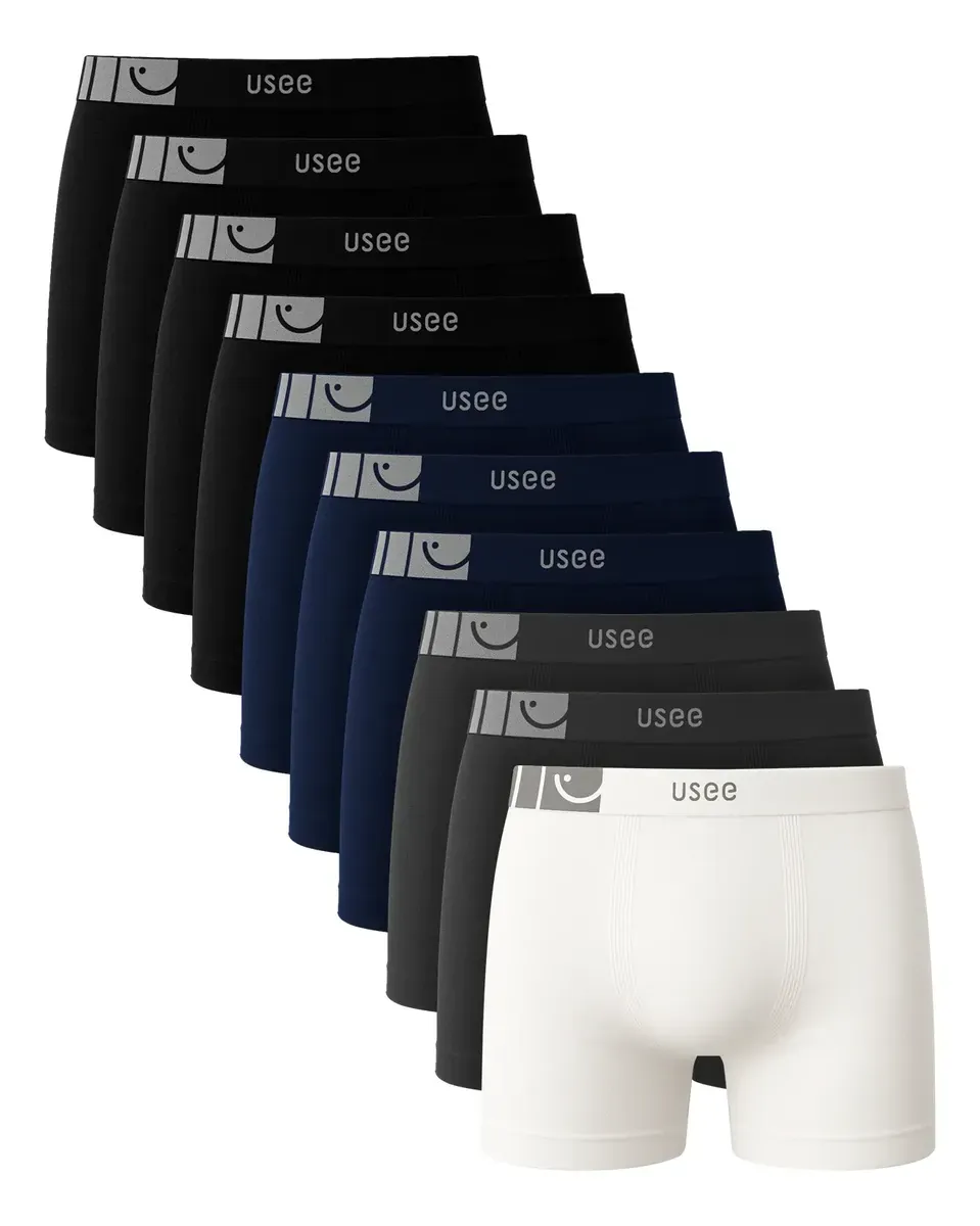Kit 10 Cueca Boxer Microfibra Sem Costura Adulto Usee Brasil