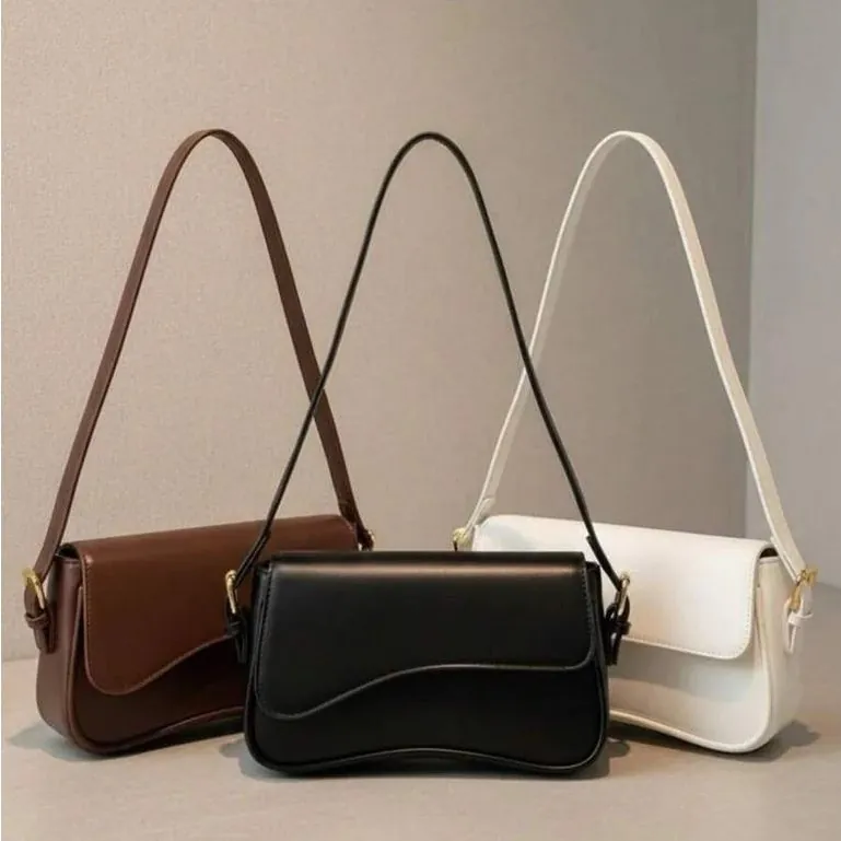 Kit 3 Bolsas Femininas Assimétrica de Ombro Baguete Meia Lua Casual Moderna Elegante Lançamento Promoção