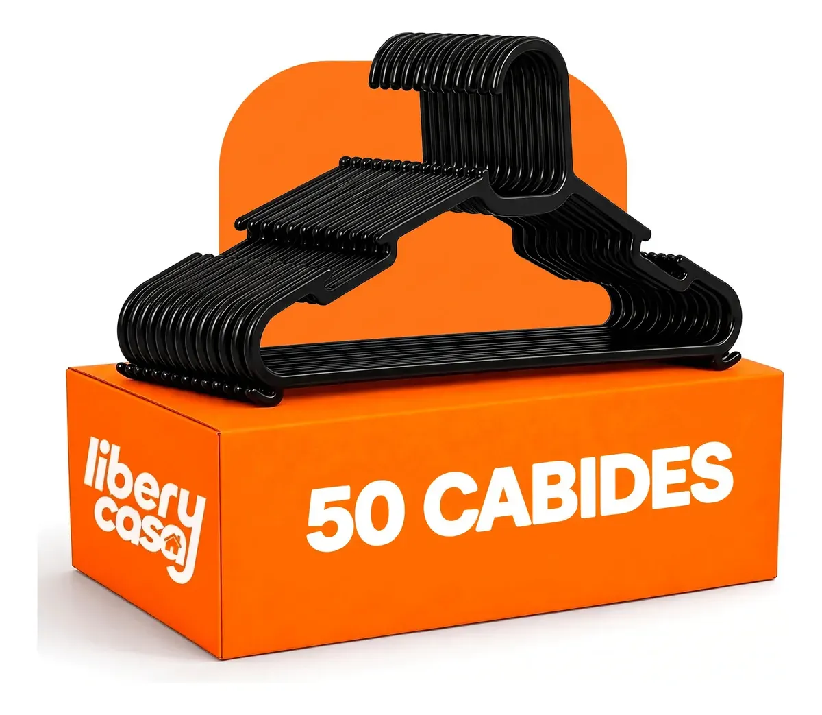 Kit 50 Cabide Adulto Preto Reforçado Organizador Combate Antideslizante Slim Adulto Kit Cabides Antiderrapante Para Roupa