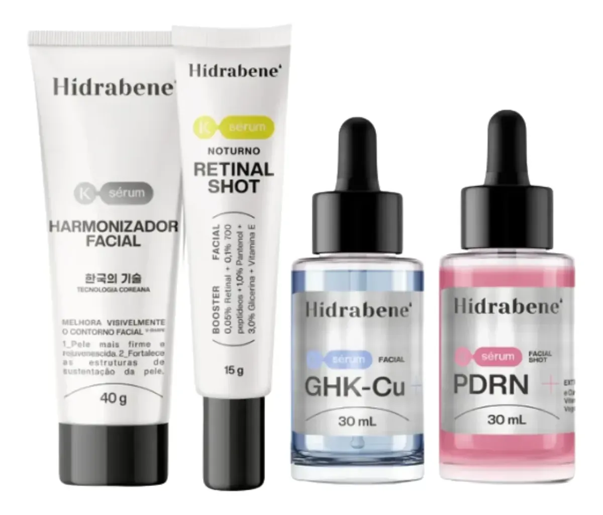Kit Com 4 Sérum Facial Linha Coreana - Hidrabene