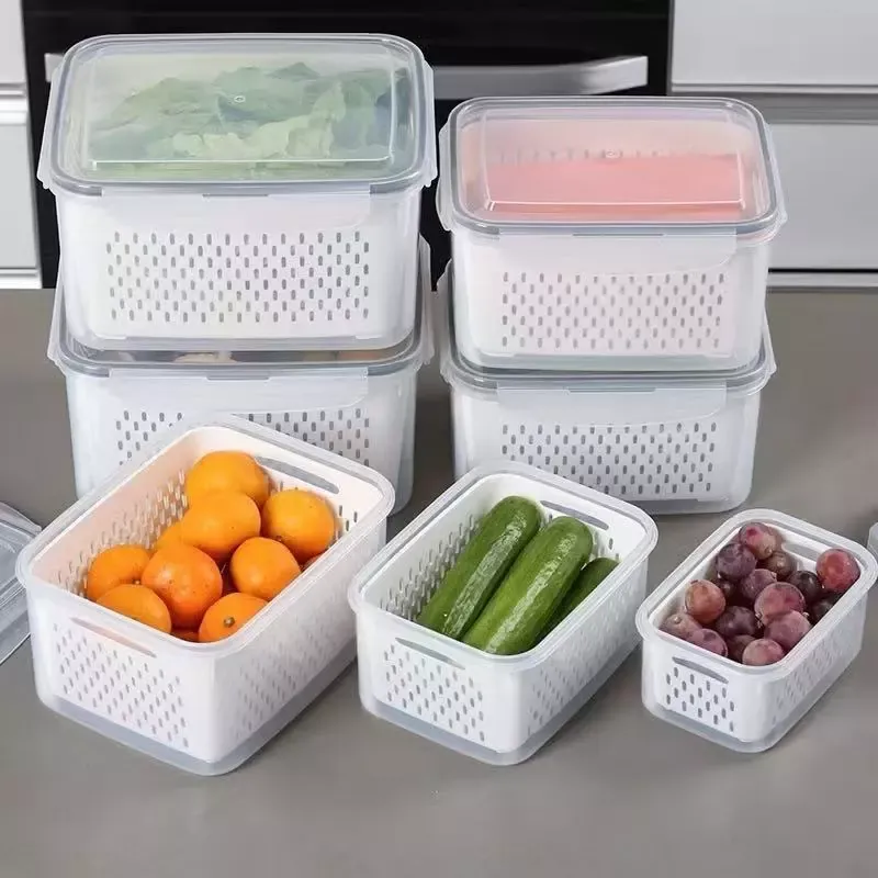 Kit6 Recipientes para separar e conservar frutas e verduras, próprios para geladeira e micro-ondas