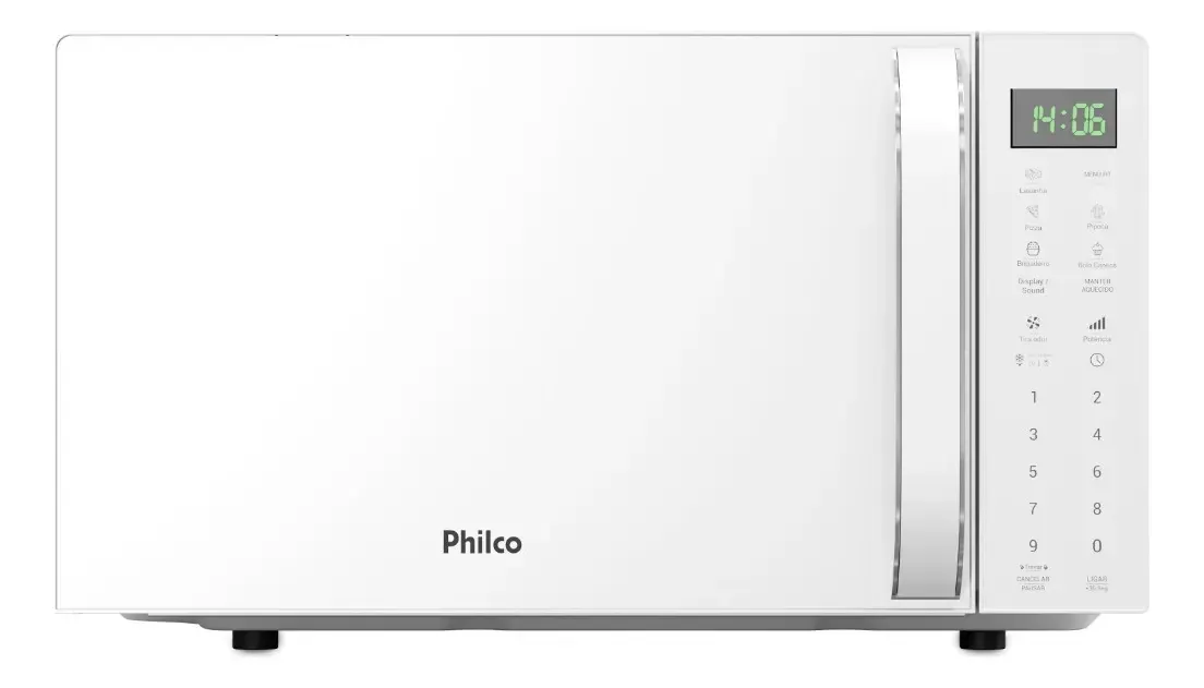 Micro-ondas Philco 20l Branco Pintura Limpa Fácil 1100w Pmo24b 127v