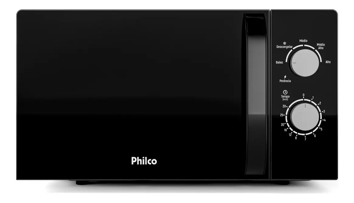 Micro-ondas Philco 20L Preto Painel Mecânico PMO23M