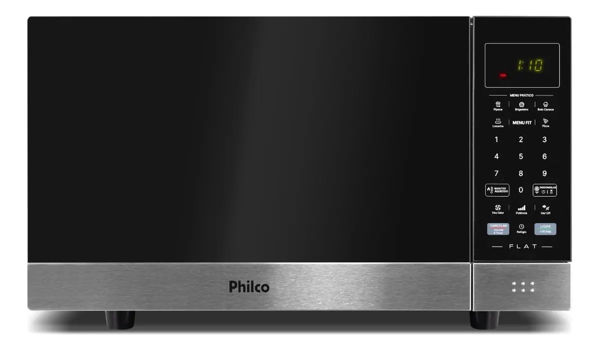 Micro-Ondas PMO30F Flat 28L Preto Espelhado Philco 220V