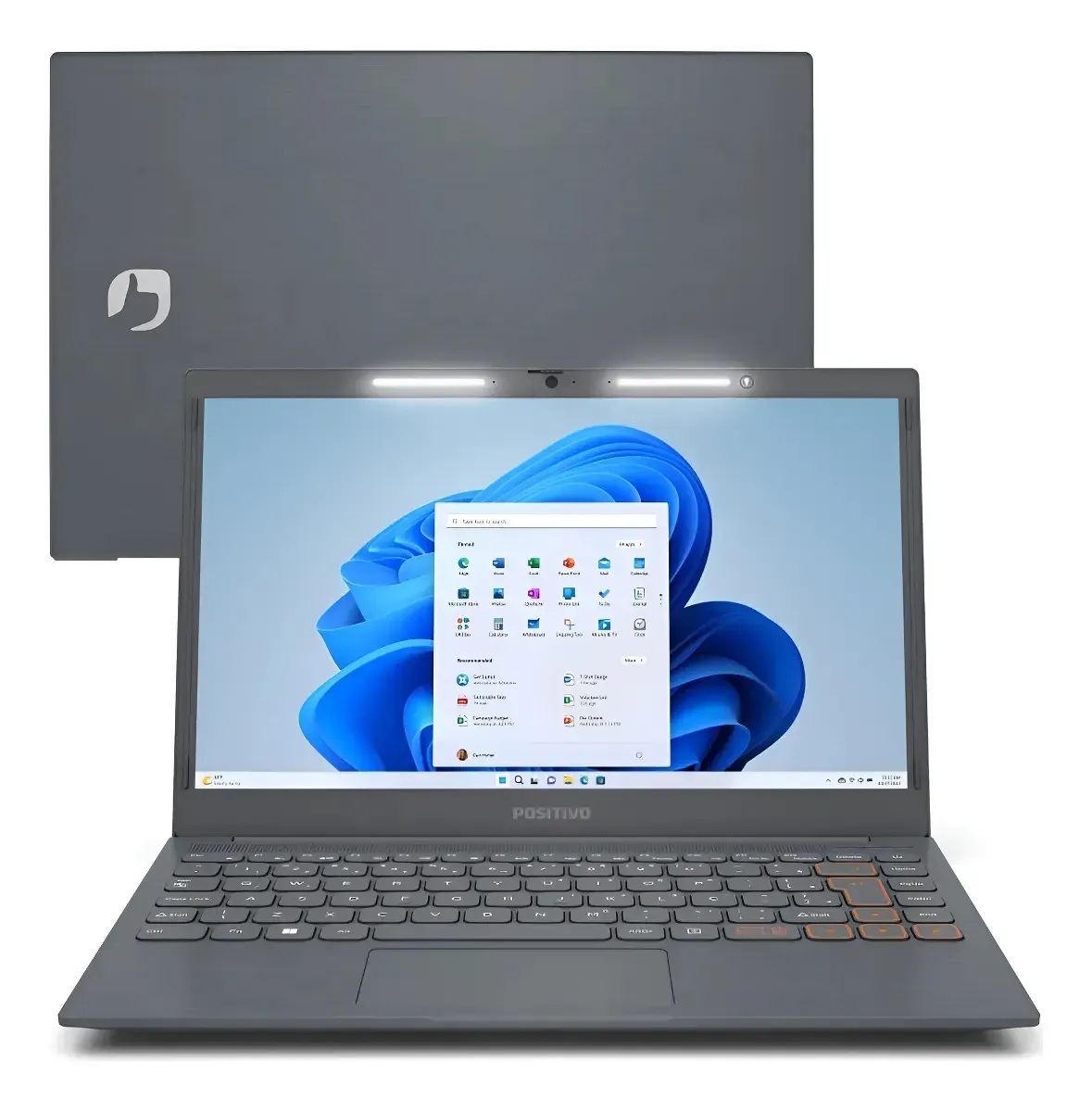 Notebook Positivo Vision C14 Lumina BAR Celeron 8GB RAM 128GB eMMC Windows 11 Tela 14" Polegadas HD Antirreflexo Tecla Link – Cinza
