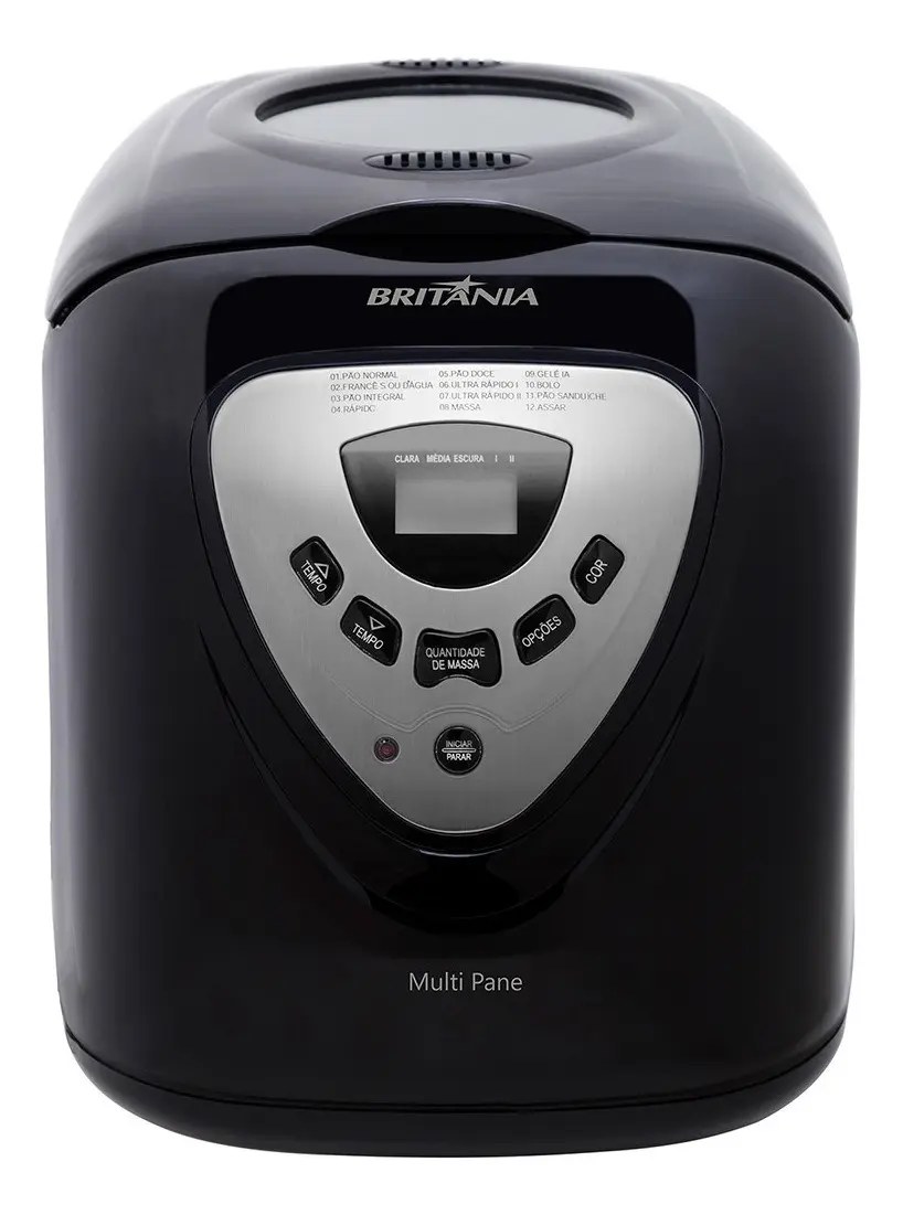 Panificadora Multipane 12 Programações Com Função Timer e Antiaderente Potência de 550 W Cor Preto Britânia