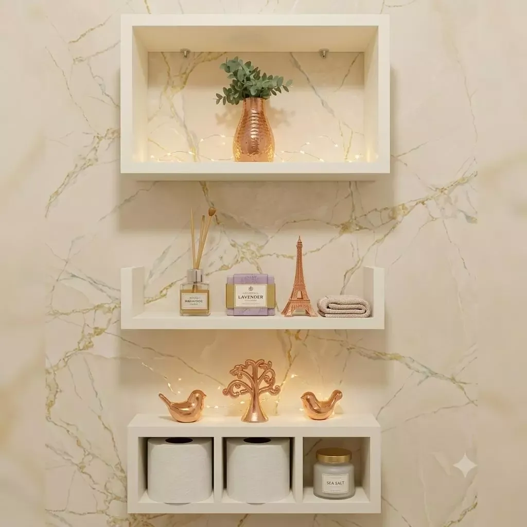 Prateleiras para Banheiro Organizador kit 3 Branco 100% Mdf