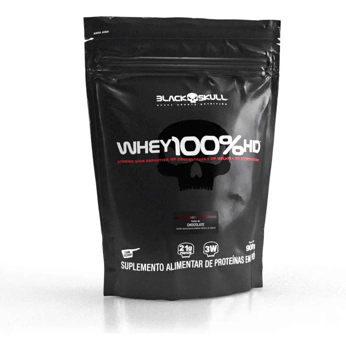 Proteína Black Skull Whey 100% HD em pó sabor Chocolate x 900g