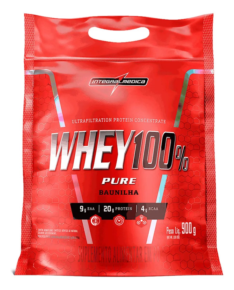 Proteína Integralmédica Whey 100% Pure em pó sabor Baunilha x 900g