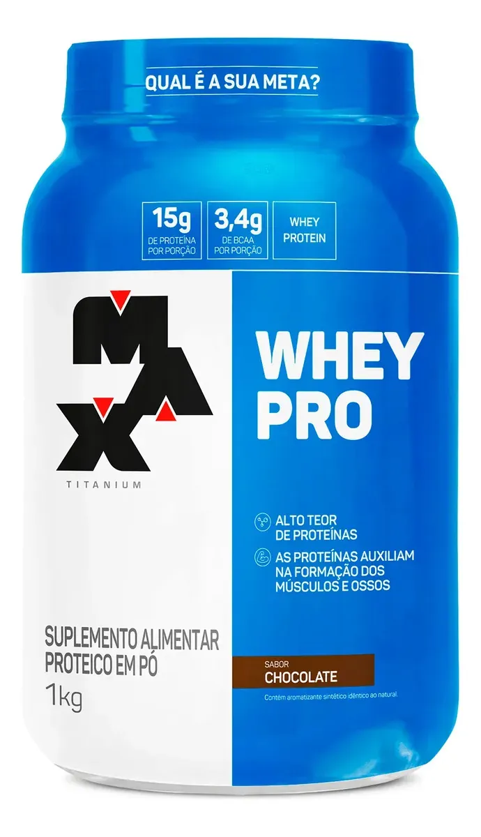 Proteína Max Titanium Whey Pro Concetrado em pó sabor Chocolate x 1kg