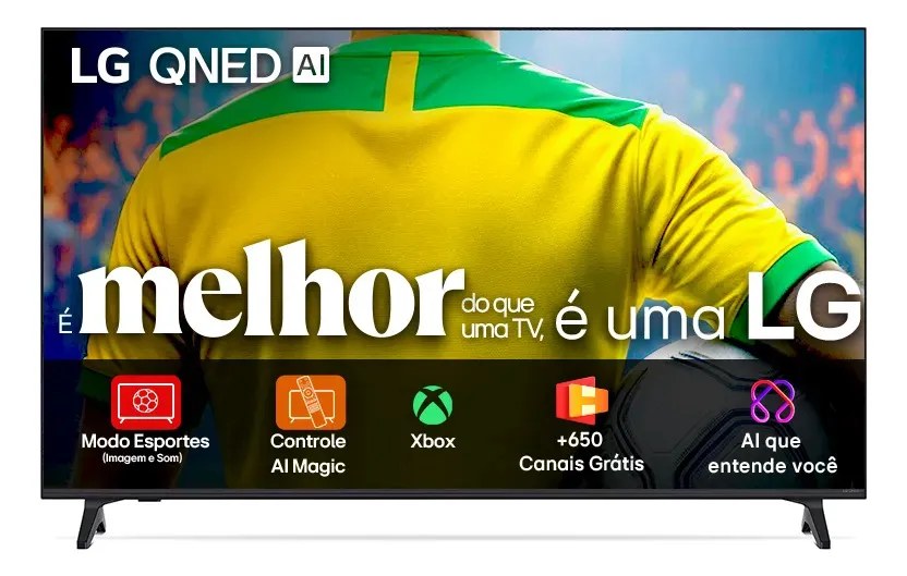 Smart TV 4K 50" LG QNED73 Portal de Games Processador AI α7 Ger8 4K Super Upscaling Google Cast Integrado Controle AI Magic WebOS 25 Modo Es