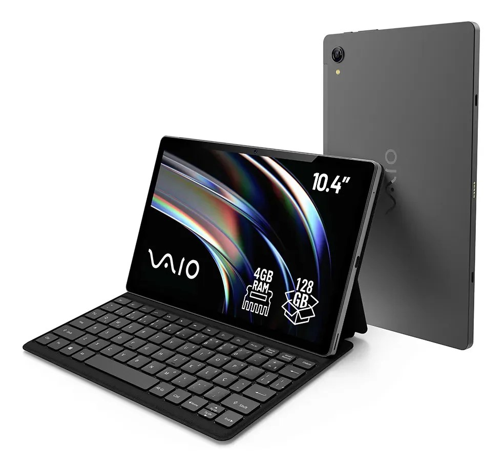 Tablet VAIO TL10 4GB RAM 128GB Octa-Core, Tela 10.4” 2K, 4G WiFi Dual Band, Câmera 8MP + Selfie 5MP, 7000mAh, Android 16, com Teclado Magnét